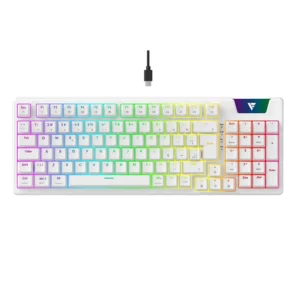 Teclado Mecânico Redragon Gamer Daksa Branco Rainbow, Switch Red - K576W-R (PT-RED)